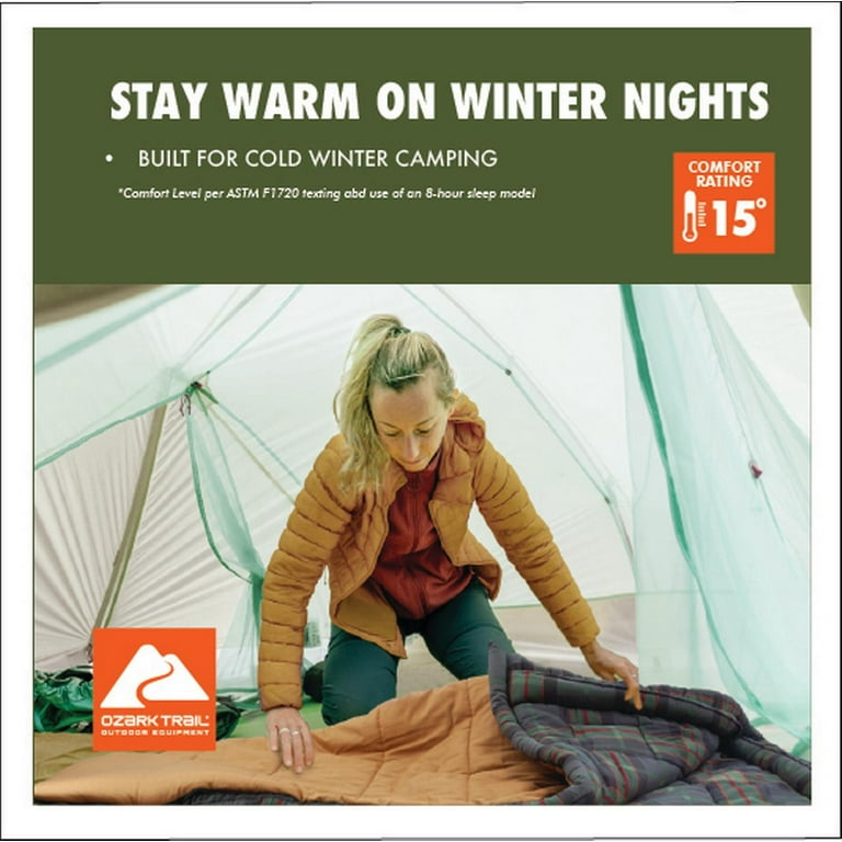 Cold Weather Rectangular Canvas Sleeping Bag, 15°F photo 5