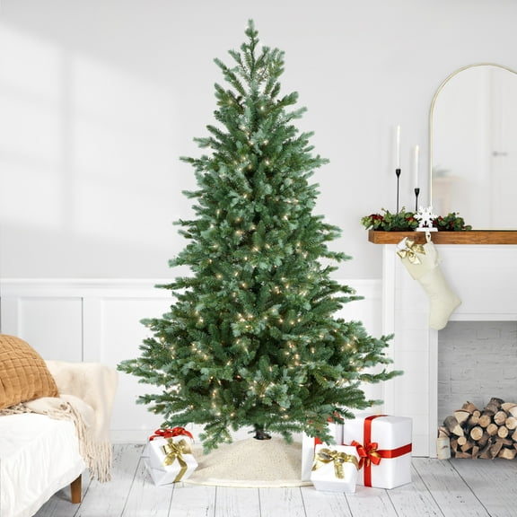 Northlight Real Touch™️ Pre-Lit Medium Blue Spruce Artificial Christmas Tree - 6' - Clear Lights