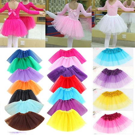 

Lomubue Tutu Skirt，Cute Girl Kid Dancewear Tulle Sequin Princess Dance Party Pettiskirt