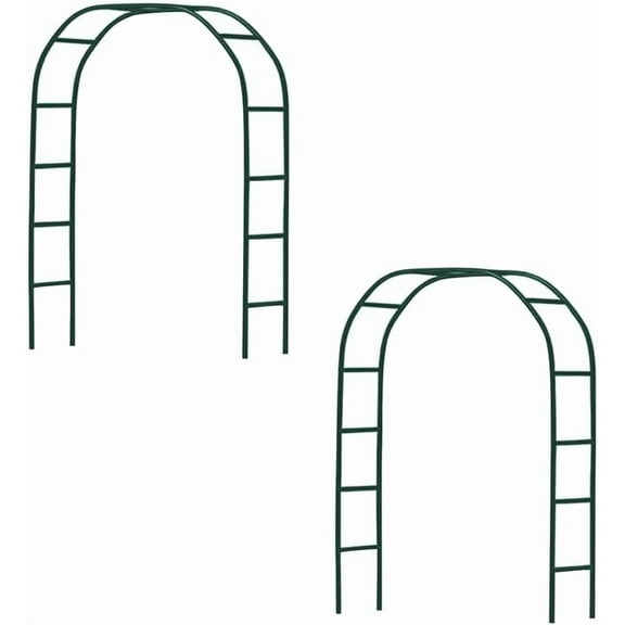2PCS 7.9Ft Metal Garden Arch Army Green Garden Arbor for Various Climbing Plant Roses Vines Bridal Party Decoration
