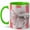 Green, variant on Pink Betta Fish Coffee Mug, Fancy Fish Mug, Ceramic 11 oz