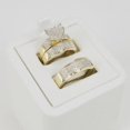 thumbnail image 5 of Hitanshu Jewels Matching Couple Rings Set 14K Yellow Gold Finish Round Cut CZ Gift for Husband & Wife, 5 of 6