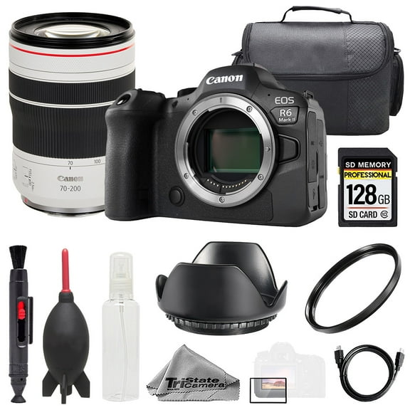 Canon EOS R6 II Camera   RF 70-200mm f/4L IS USM Lens  128GB  Bag  UV Filter- Basic Kit (International Version)