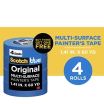 Scotch Blue Painter's Tape, 1.41 in. x 60 yd., 4 Pack, Original Multi-Surface, Paint Supplies