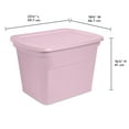 thumbnail image 2 of Sterilite 68 Liter Tote, Plastic Storage Bin with Snap-on Lid, Stackable, Pink, 2 of 4