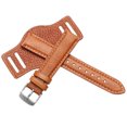 thumbnail image 3 of Correa de reloj de cuero genuino para hombre, de 18, 20 y 22 mm, color negro y marrón, para Fo-ssil JR1401 Ro-lex O-mega, con bandeja, pulsera de reloj, 3 of 5