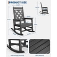 thumbnail image 2 of Outdoor HDPE Rocking Chair with Wood Texture, Weather Resistant Porch Rocker with 380 LBS Support for Patio, Backyard, Balcony and Garden, 2 of 8
