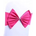 thumbnail image 1 of Chair Sashes 10Pack Elastic Slider Chair Bow Spandex Chair Cover Bands Party Chair Ribbons for Wedding Banquet Decorations (Fuchsia-Rose), 1 of 4