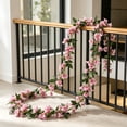 thumbnail image 6 of Faux Bougainvillea Hanging Garland, Pink Silk-Like Vine for Patio and Garden Wall Decor, 6 of 6