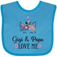 thumbnail image 3 of Inktastic Gigi and Papa Love Me Unicorn Girls Baby Bib, 3 of 4