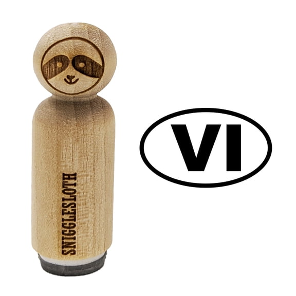 US Virgin Islands VI Euro Oval Rubber Stamp for Scrapbooking Crafting Stamping - Medium 1 Inch
