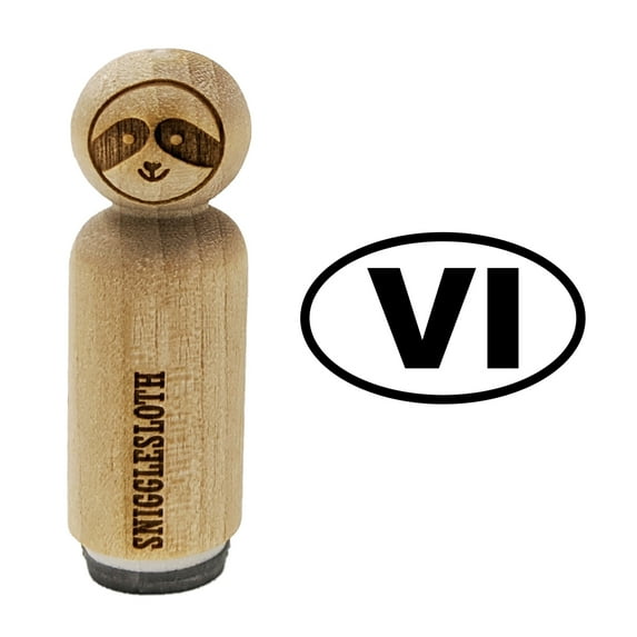 US Virgin Islands VI Euro Oval Rubber Stamp for Scrapbooking Crafting Stamping - Large 1-1/4 Inch