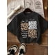 thumbnail image 1 of 100% Pure Cotton Letter Print Short Sleeve Women's T-shirt, 1 of 6