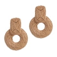thumbnail image 1 of Pendientes colgantes de gota de ratán Zulema joyería bohemia café, 1 of 6