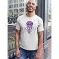 thumbnail image 2 of Watercolor Blue Jellyfish T-Shirt Men -Image by Shutterstock, Male 3X-Large, 2 of 4