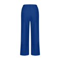 thumbnail image 3 of Hvyesh Women Low Waist Wide Pants Casual Drawstring Cotton Linen Pants Summer Loose Solid Beach Pants Workout Trouses, 3 of 9