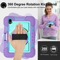 thumbnail image 3 of Dteck for iPad Mini 7 (A17 Pro) 2024/ Mini 6 8.3" Case with Pencil Holder Kickstand, Heavy Duty Shockproof Rugged Shoulder Strap Protective Cover,360° Rotate Hand Strap/Stand, Purple, 3 of 9