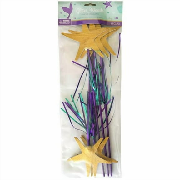 Mermaid 'Mermaid Wishes' Deluxe Starfish Wands / Favors (6ct)