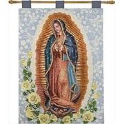 Manual Woodworkers and Weavers HWTOLG Our Lady Of Guadalupe Tapestry Wall Hanging Vertical 26 X 36 in.