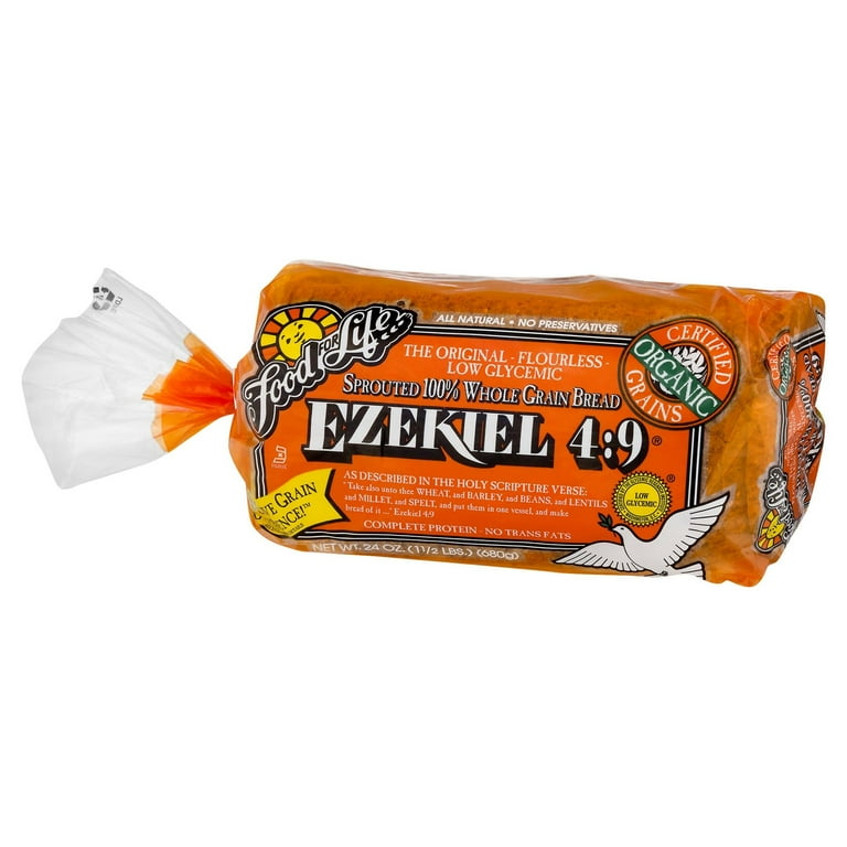 Food for Life Ezekiel 4:9 Sprouted Whole Grain Bread, 24oz, 20 CT Bag (Frozen)