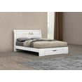 thumbnail image 1 of K-Living Phoebe High-Gloss White Queen-Size Bed with LED Light and Bookshelves in Headboard, 1 of 3