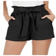 thumbnail image 2 of Shorts for Women Clearance!Yanyanz Lace Shorts Women'S High Casual Pocket Belt Fashion Bowknot Waist Pants Teen Girl Gifts Trendy Stuff Womens Pants Black L, 2 of 9