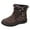 Brown, variant on Women Snow Boots Winter Fleece Lined Warm Slip on Ankle Booties Waterproof Outdoor Walking Shoes