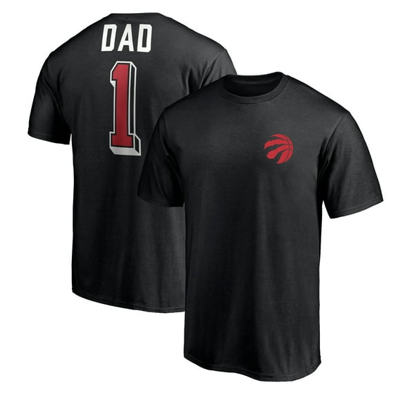 Men's Black Toronto Raptors Number One Dad T-Shirt