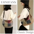 thumbnail image 6 of Hobo Handbags for Women, Retro Multi-Color Splice Cross Body Satchel One Shoulder Bag Casual Canvas Tote Crossbody Bags, 6 of 7