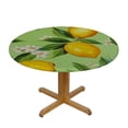 thumbnail image 3 of HAOXIT Lemon Round Tablecloth, Green Tablecloths, Washable Indoor/Outdoor Floral Pattern for Anniversary, Christmas, Wedding Party 38-42, 3 of 8