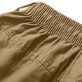 thumbnail image 5 of Men's Big & Tall Full Elastic Waist Casual Cotton Twill Cargo Pants Relaxed Fit Lightweight Ripstop Work Pant Multi Pocket Size M-5XL Gold, 5 of 6