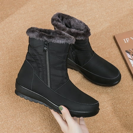 

Women s Snow Boots Winter Fur Lined Outdoor Warm And Non Slip Cotton Shoes
