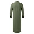 thumbnail image 7 of CONZONE Mens Muslim Kaftan Abaya Long Sleeve Robe For Men Trendy Solid Color Lapel Arab Thobe, 7 of 7