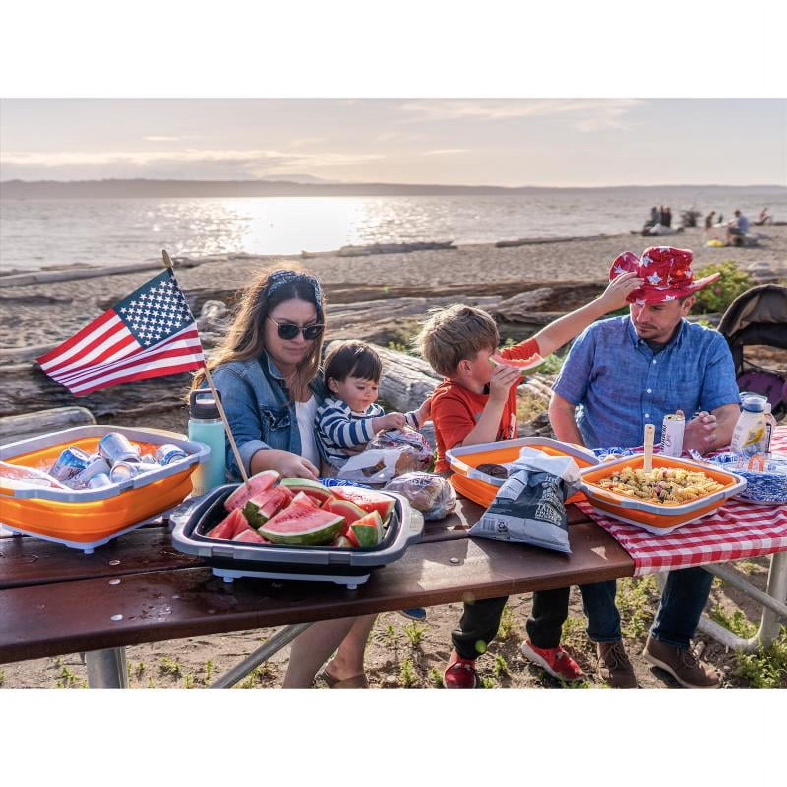 Drip EZ Collapsible BBQ Prep Tub - Cutting Board, Locking Lid - 1 XL, Black — Garden & Landscape Use, Standard Connection
