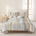 thumbnail image 3 of Twin Quilt Set 68''x86'', Beige Grey Lightweight Summer Bedspread Coverlet Set with 2 Pillow Shams, Abstract Mottled Art Retro Modern Painting Breathable All Season Quilt Bedding for Dorm/Bedroom, 3 of 9