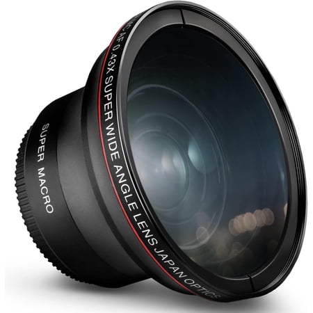 58MM 0.43x Professional HD Wide Angle Lens (w/Macro Portion) for Canon EOS 70D 77D 80D 90D Rebel T8i T7