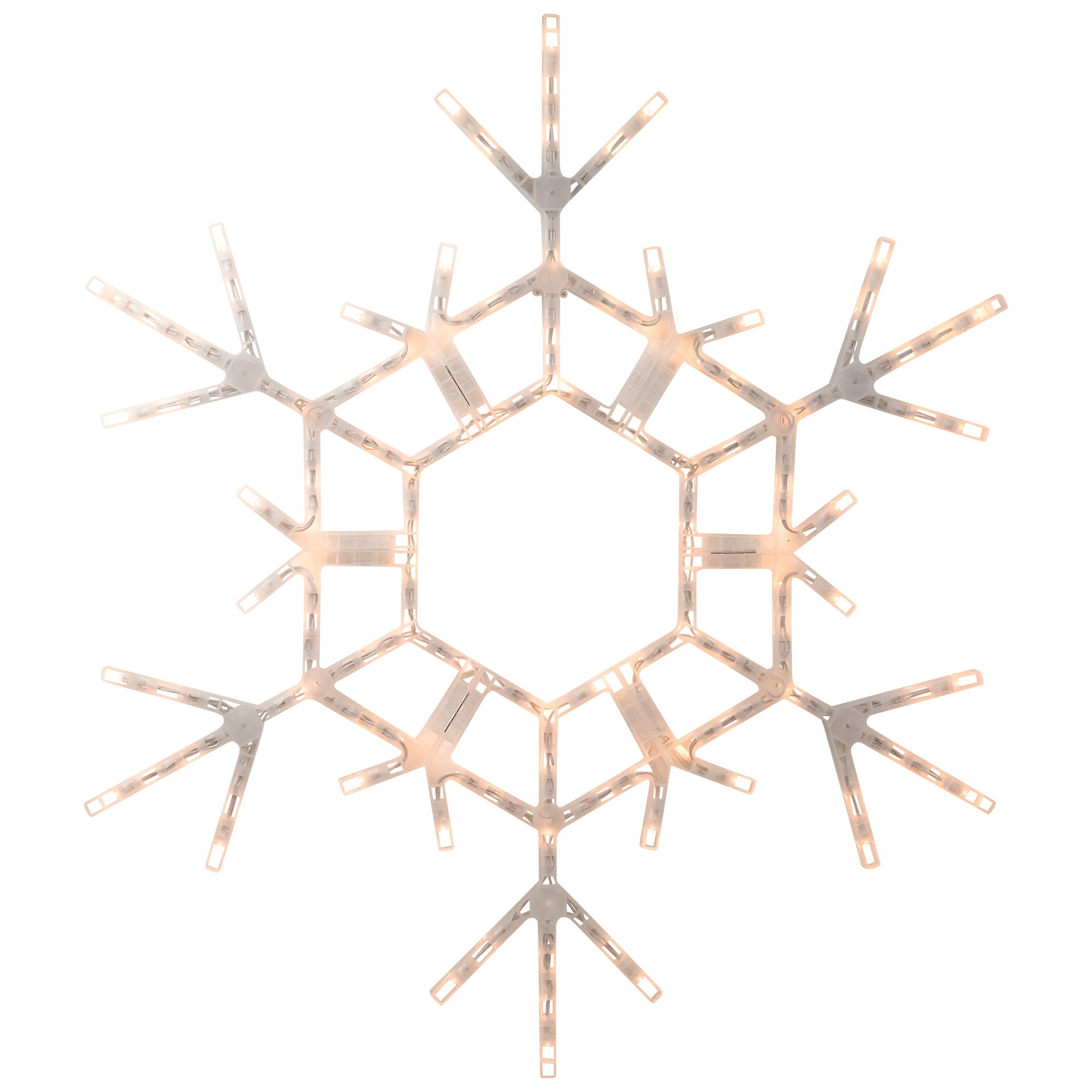 Large LED Lighted Foldable Snowflake Outdoor Christmas Decoration - 36" - Warm White