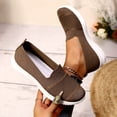 thumbnail image 2 of FRSASU Loafers for Women Comfort Slip On Walking Shoes Knit Dressy Comfortable Business Casual Work Flats Brown, 2 of 7