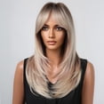 thumbnail image 4 of Long Straight Wigs for Women Long Layered Straight Wigs with Air Bangs Synthetic Wigs Natural Looking Hair Replacement, 4 of 6