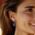 thumbnail image 5 of Ross-Simons Carved Lapis Hoop Earrings With 14kt Yellow Gold, Women's, Adult, 5 of 5