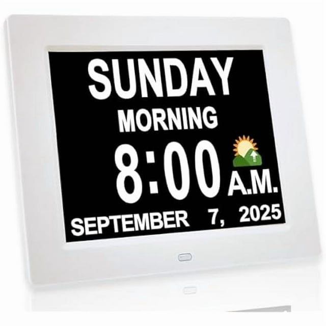 wonima44 JALL 【New 2024】 Digital Calendar Alarm Day Clock - with 8" Large Screen Display, am pm, Multiple Alarms, for Impaired Vision People, The Aged Seniors, The Dementia, for Desk, Wall Mounted,