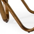 thumbnail image 3 of 45" Walnut And Clear Glass Abstract Wood Round Coffee Table, 3 of 3