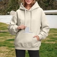 thumbnail image 2 of Norvella Womens Hidden Zipper Pocket Hoodies Long Sleeve Hooded Sweatshirt Drawstring Kangaroo Pocket Banded Relaxed Fit Casual Pullover Top, 2 of 4