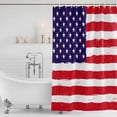 thumbnail image 4 of American Flag Waterproof Fabric Shower Curtain,Retro Rustic Stars And Stripes US Flag Waterproof Fabric Shower Curtain for Bathroom Curtains Bathtubs Hotel Shower Curtains with 12 Hooks Small 36x78in, 4 of 8