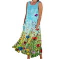 thumbnail image 1 of RKSTN Robes d'Été pour Femmes Décontractées Fluides Amples Grande Taille Robes avec Poches Mode Bohème à Imprimé Floral Sans Manches à Col Rond Robes Maxi, 1 of 5