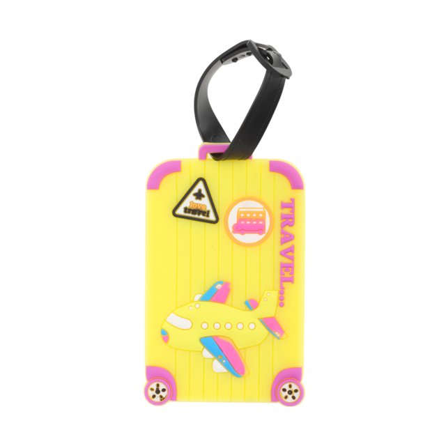Ofertas Únicas 1 Pc Etiqueta de Equipaje de Aeronave para Viajar Amarillo de Goma Suave