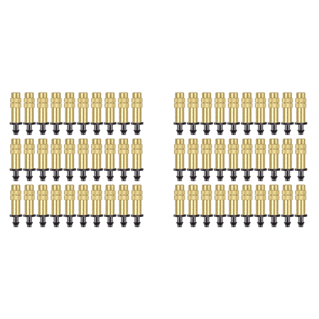 60Pcs Watering Nozzle Adjustable Copper Irrigation Water Fog Sprinkler Head Mini Misting Greenhouse Accessories