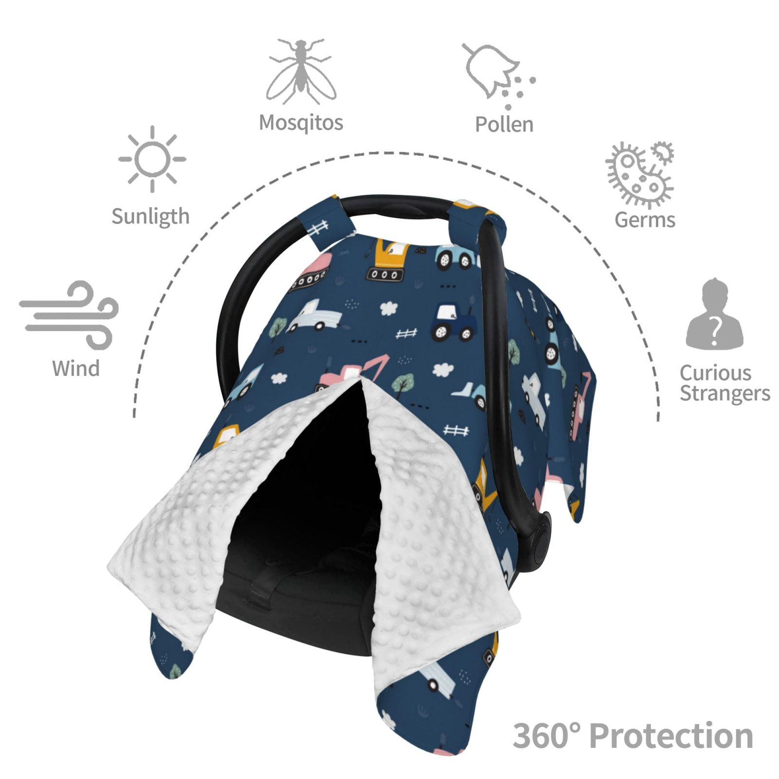 Car Seat Cover Baby - Modern modern excavator D Breathable Infant Car Seat Cover for Baby Carseat, Lightweight Comfort Baby Essentials Must Haves Newborn Stuff for Girl Boy