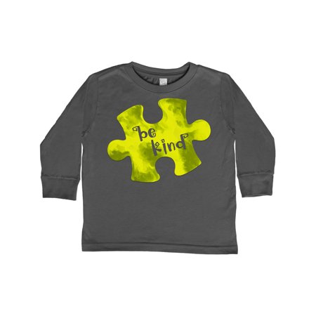 

Inktastic Autism Awareness Be Kind Green Puzzle Piece Gift Toddler Boy or Toddler Girl Long Sleeve T-Shirt