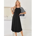 thumbnail image 3 of Ekouaer Nightgowns for Women Bamboo Viscose House Dress Long Night Gowns Short Sleeve Sleepshirt Soft Sleepwear, 3 of 6